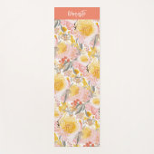 Roze en gele kustbloemen yogamat (Voorkant)