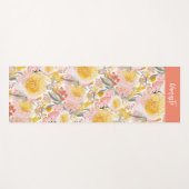 Roze en gele kustbloemen yogamat (Voorkant (horizontaal))