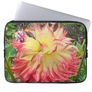 Roze en gele laptophoes laptop sleeve