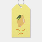 Roze en gele leemon, dubbelzijdig bedankt cadeaulabel (Achterkant)
