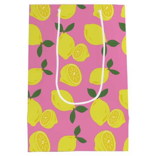 Roze en gele leemon medium cadeauzakje (Achterkant)