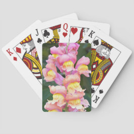 Roze en Gele Leeuwenbek Bloemen Pokerkaarten