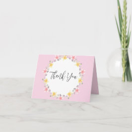 Roze en Gele Lelie Bruidsuitnodiging Dankkaart Bedankkaart