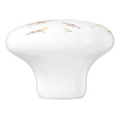 Roze en gele libellen op witte keramische knop (Zijkant)