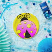 Roze en gele lieveheersbeestje papieren Borden Papieren Bordje (Feest)