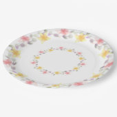 roze en gele Lily Floral Party Papieren Bordje (Gekanteld)