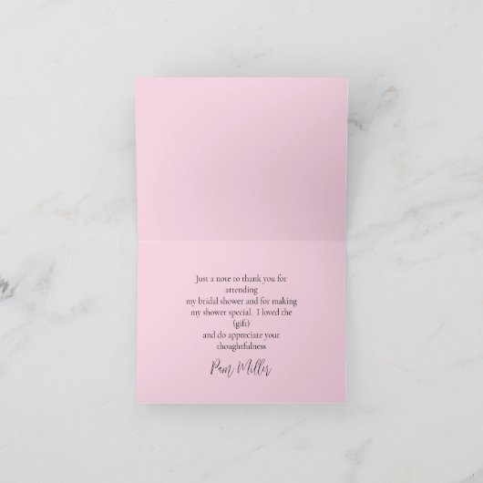 Roze en gele Lily Vrijgezellenfeest Hartelijk dank Bedankkaart (Binnen)