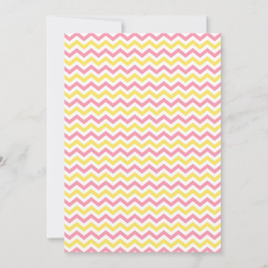 Roze en gele limonade stand-uitnodiging kaart (Achterkant)