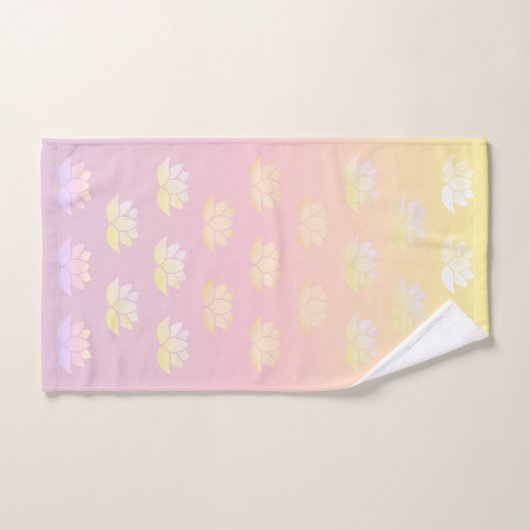 Roze en gele Lotus Fade Bad Handdoek (Handdoek)