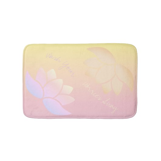 Roze en gele Lotus Fade Badmat (Voorkant)