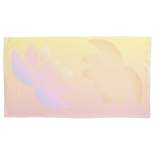 Roze en gele Lotus Fade Kussensloop (Voorkant)