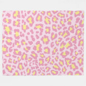 Roze en gele luipaard print fleece deken (Voorkant (Horizontaal))