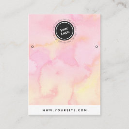 Roze en gele, marmer aangepaste Logo beeldscherm Visitekaartje