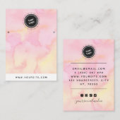 Roze en gele, marmer aangepaste Logo beeldscherm Visitekaartje (Voorkant / Achterkant)