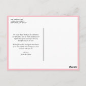 Roze en Gele Mason Jars Floral Dank je Briefkaart (Achterkant)