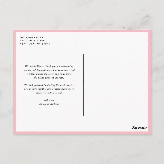 Roze en Gele Mason Jars Floral Dank je Briefkaart (Achterkant)