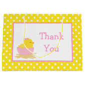 Roze en Gele meid Chick Hartelijk dank Groot Cadeauzakje (Voorkant)