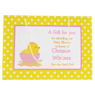 Roze en Gele meid Chick Hartelijk dank Groot Cadeauzakje