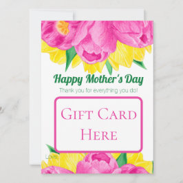 Roze en gele Moederdag Gift Kaart Houder