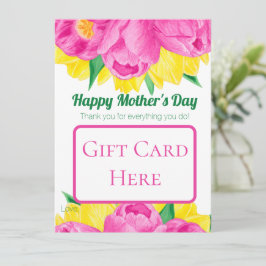 Roze en gele Moederdag Gift Kaart Houder