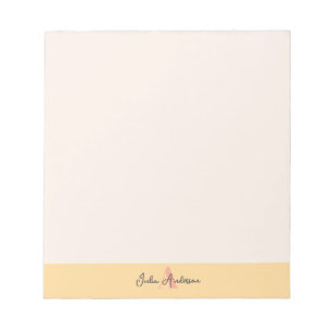 Roze en Gele Monogram Notitieblok