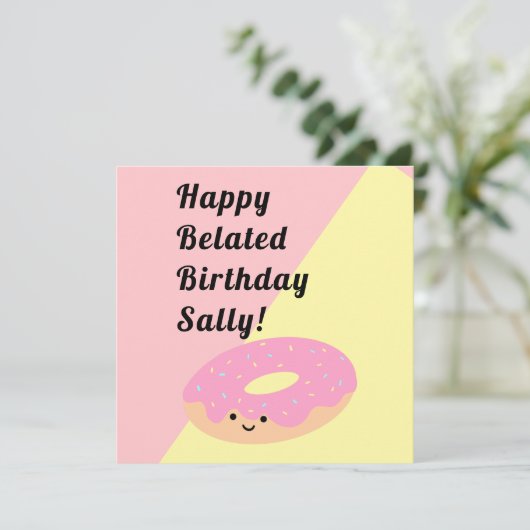 Roze en gele noot | Voetflat op jaarbasis Kaart (Staand voorkant)