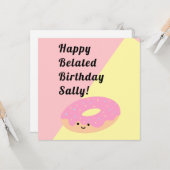 Roze en gele noot | Voetflat op jaarbasis Kaart (Voorkant / Achterkant in situ)