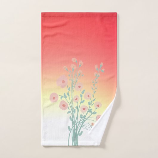 Roze en gele ombre bad handdoek (Handdoek)