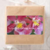 Roze en gele orchideeën etiket (Insitu)