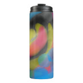 Roze en gele pasta thermosbeker (Voorkant)