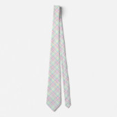 Roze en gele Pastel Plaid Stropdas (Voorkant)
