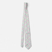 Roze en gele Pastel Plaid Stropdas (Achterkant)