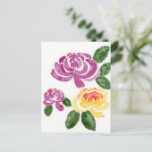 Roze en gele pioenbloemen, pioenroos Briefkaart (Staand voorkant)