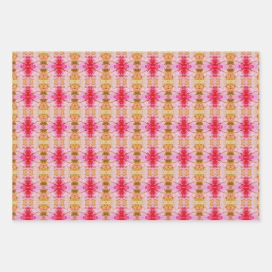 Roze en gele plankvoering of ladevoering inpakpapier vel (Voorkant 3)