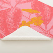 Roze en gele  Plant Tekening Sherpa Deken (3/4)