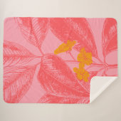 Roze en gele  Plant Tekening Sherpa Deken (Voorkant (horizontaal))