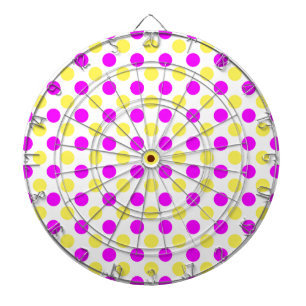 Roze en gele pokadots dartbord