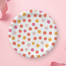 Roze en gele polka punts papier bord