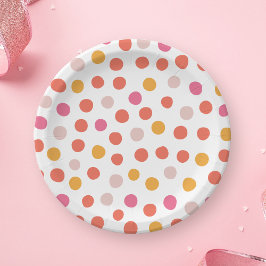 Roze en gele polka punts papier bord