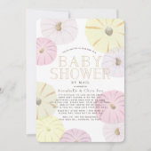 Roze en gele pompoenen Baby shower per post Kaart (Voorkant)