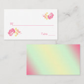 Roze en gele pony op witte platenkaarten plaatskaartje (Voorkant / Achterkant)