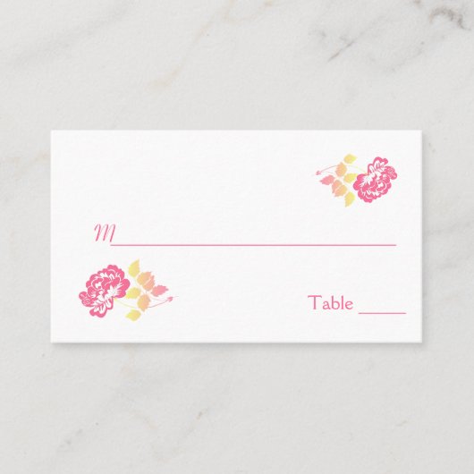 Roze en gele pony op witte platenkaarten plaatskaartje (Voorkant)