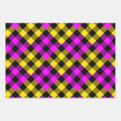 Roze en gele Quilt Buffalo Plaid Holiday Inpakpapier Vel (Voorkant 2)
