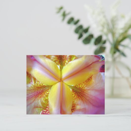 Roze en gele ris Inside Briefkaart (Staand voorkant)