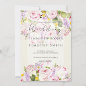 Roze en gele roos boeket aquarel kaart (Voorkant)