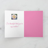 Roze en Gele Roos Foto Happy Moederdag Kaart (Binnen)