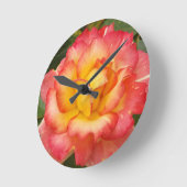 Roze en Gele Rose Ronde Klok (Hoek)