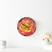 Roze en Gele Rose Ronde Klok (Huis)