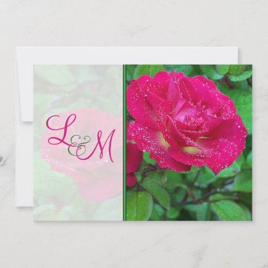 Roze en Gele Roses Wedding Invitation Kaart (Voorkant)