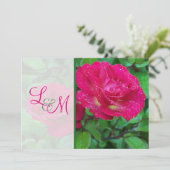 Roze en Gele Roses Wedding Invitation Kaart (Staand voorkant)